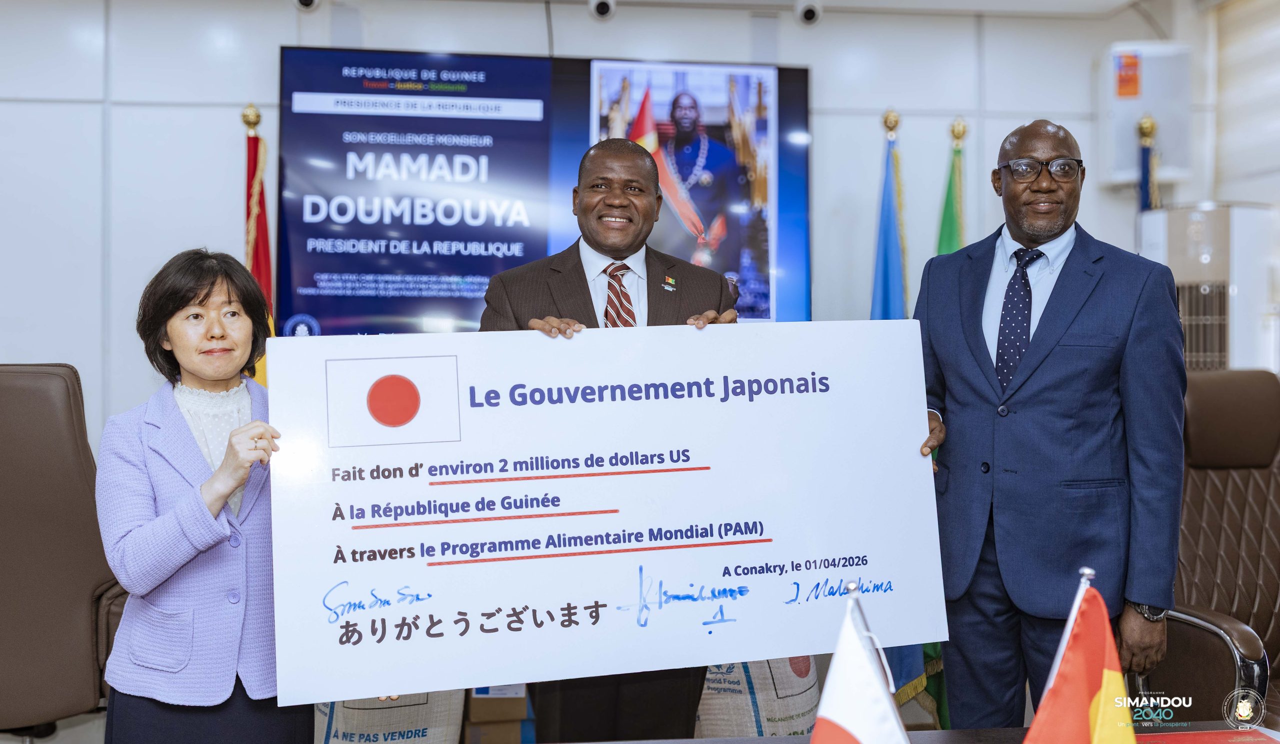 Coopération Guinée–Japon : le Gouvernement nippon accompagne la Guinée en vivres pour anticiper la période de soudure